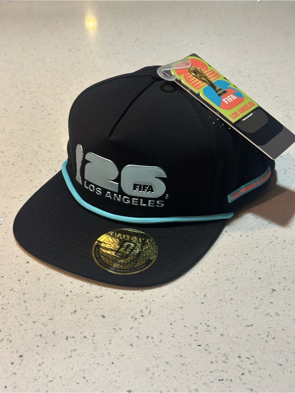 FIFA World Cup 2026 Los Angeles Premium Water-Resistant Flat Bill Cap NWT